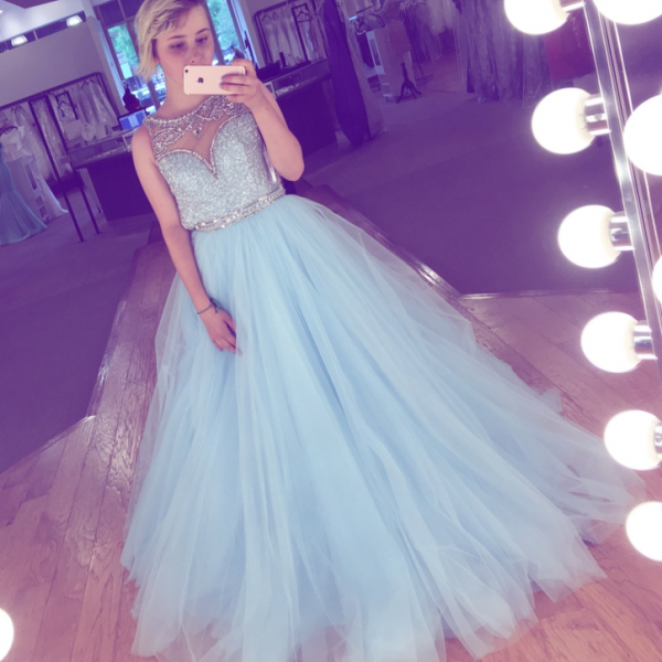 ice blue ball gown