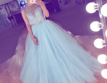 ice blue ball gown